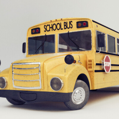 Cartoon American school bus