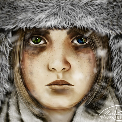 Girl in warm hat(the last snow)