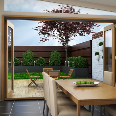 View of the backyard