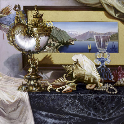 Still life with Nautilus cup and shells