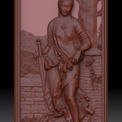 Bas-relief on the painting by Giorgione "Judith"