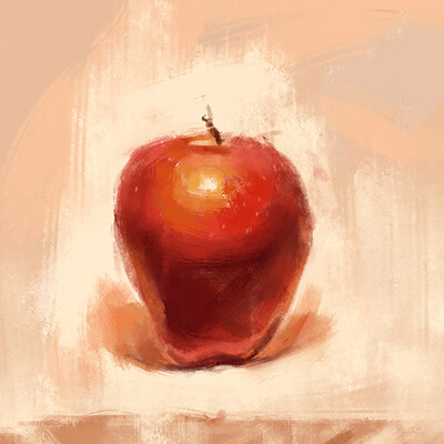 Sketch of red apple