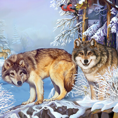 Wolves in the woods