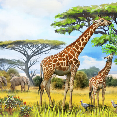 long-necked animal