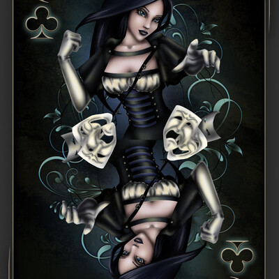 Playing card: Queen of clubs(Tarina Statgard)