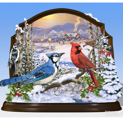 Winter Birds Panorama 