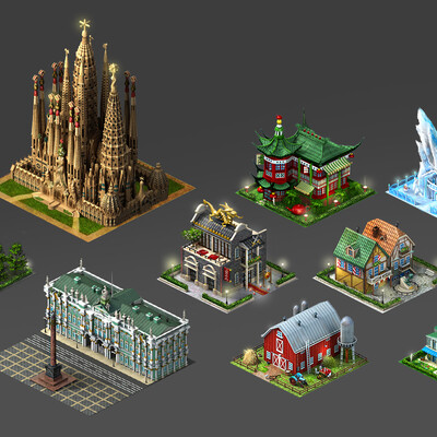 Various buildings