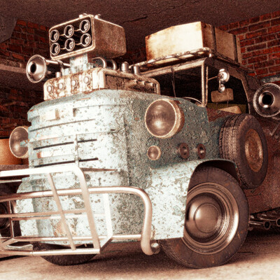 Cartoon homemade car