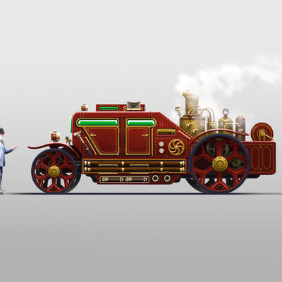 Firefighter car steampunk