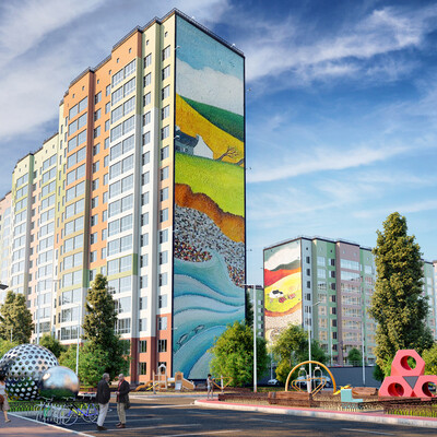 Residential district in Tyumen
