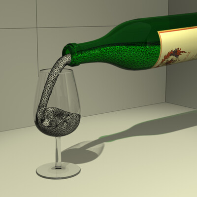 Wine is poured into a wine glass