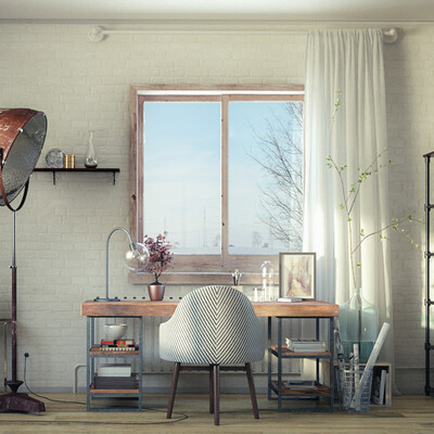 Winter studio.