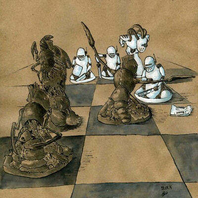 Black-and-white battle