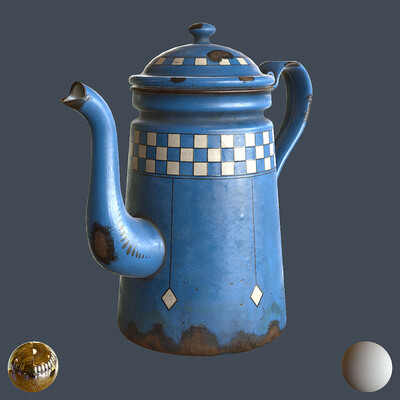 Vintage French Enamel Coffee Pot