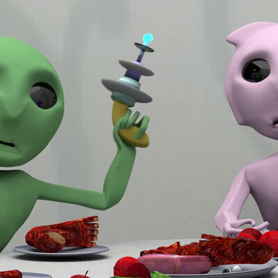 Aliens eating humans!