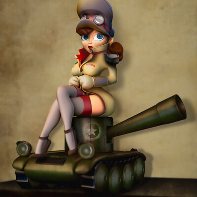 The Girl on Tank
