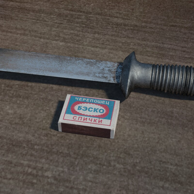 Hunting knife and matches