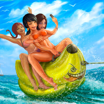 Hot crazy banana ride