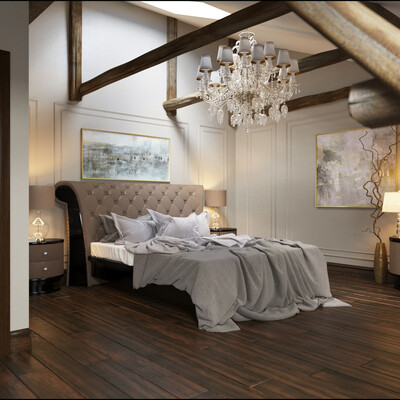 The bedroom in the attic