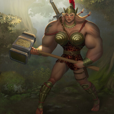 Amazon with big muscles