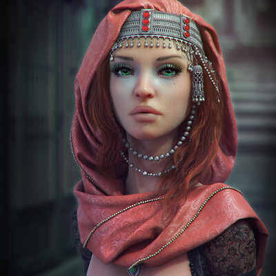 green-eyed foreign woman
