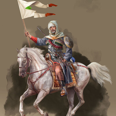 The rider with the banner