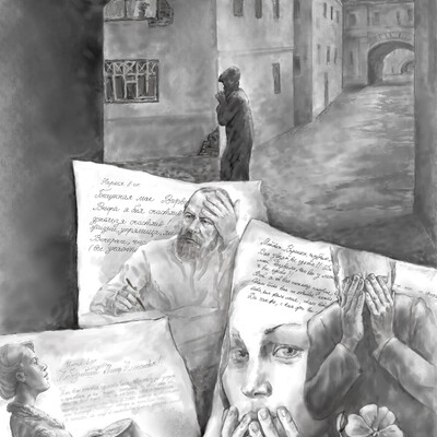 illustration to the novel by f M Dostoevsky Poor people