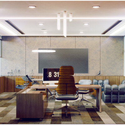 Competitive project. Executive office of Angstrem furniture holding