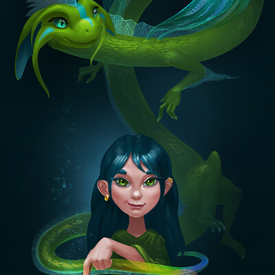 Girl with dragon