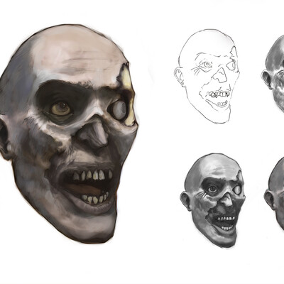 Zombie Head Concept for 1/5 scale sculpture