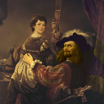 Self-portrait with his wife (copy)