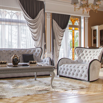 "The interior of the living room in the classical style"