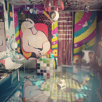 Abstract surrealism in interior