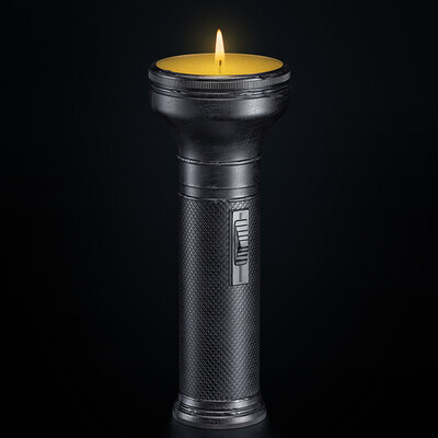 Flashlight. candlestick