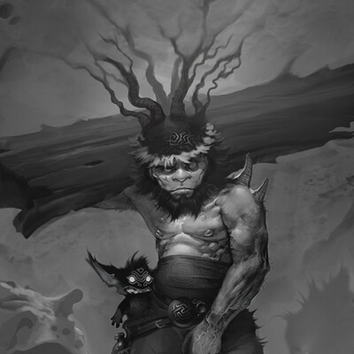 Man with a log
