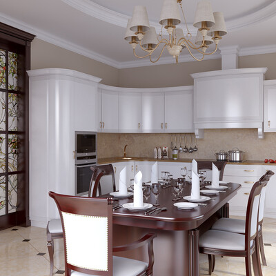3D dining room interior design