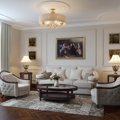 3D living room interior design