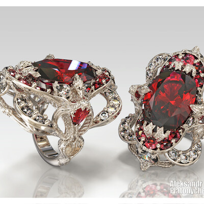 Ring with Red Stones