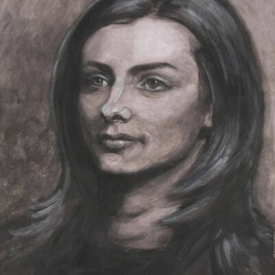 Portrait of a girl (grisaille, sepia)