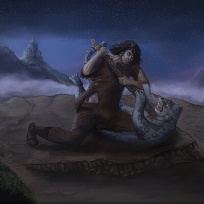 Fight with a leopard