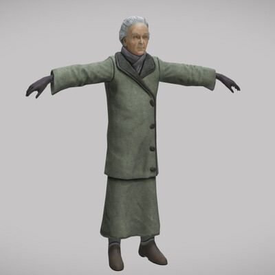 Old woman in coat