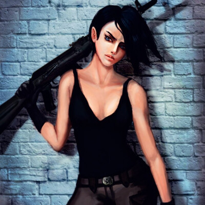 Girl with Kalashnikov