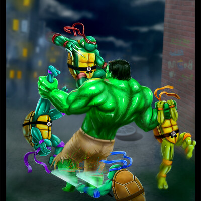 Teenage mutant ninja turtles vs Hulk