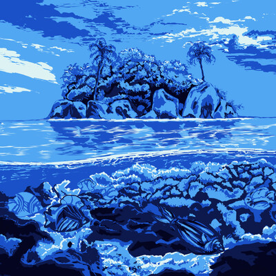 Five-color sea landscape