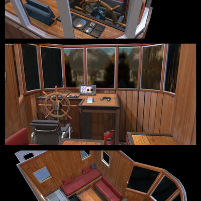 Inside "Follabuen" Norwegian fishing boat