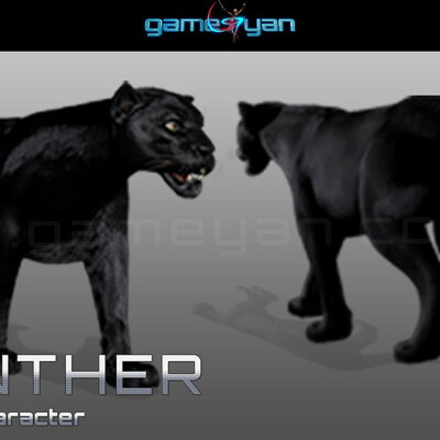 3D Black Panther Animal Character