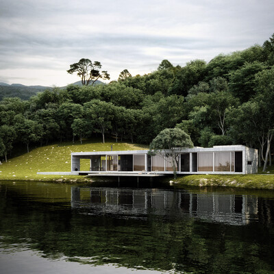 House on the river bank