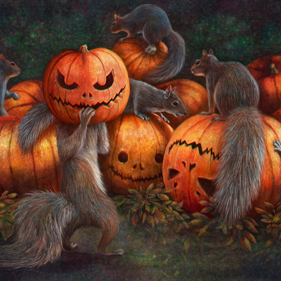 squirrels celebrate Halloween