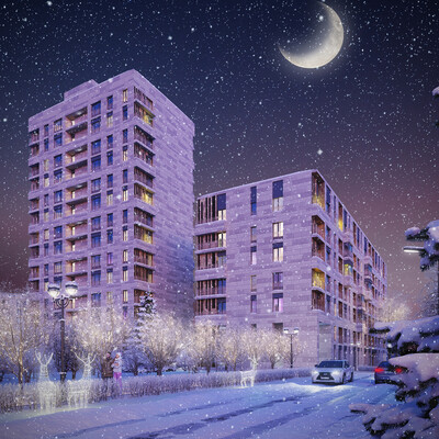 Visualisation club House in Moscow on the street Grishina 16