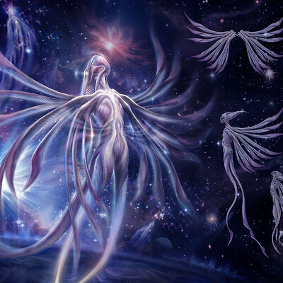 Space flying creature concept